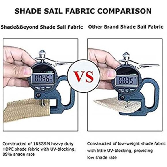 Sun Shade Sail Rectangle Canopy 8' x 12' Sail Shade Sand Sun Shades for Patios - Picture 4 of 6